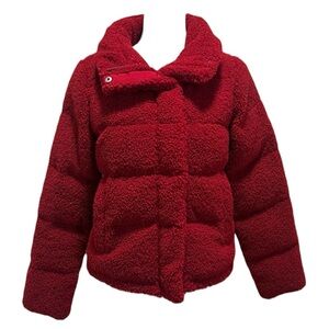 Abercrombie & Fitch Red Teddy Puffer Jacket